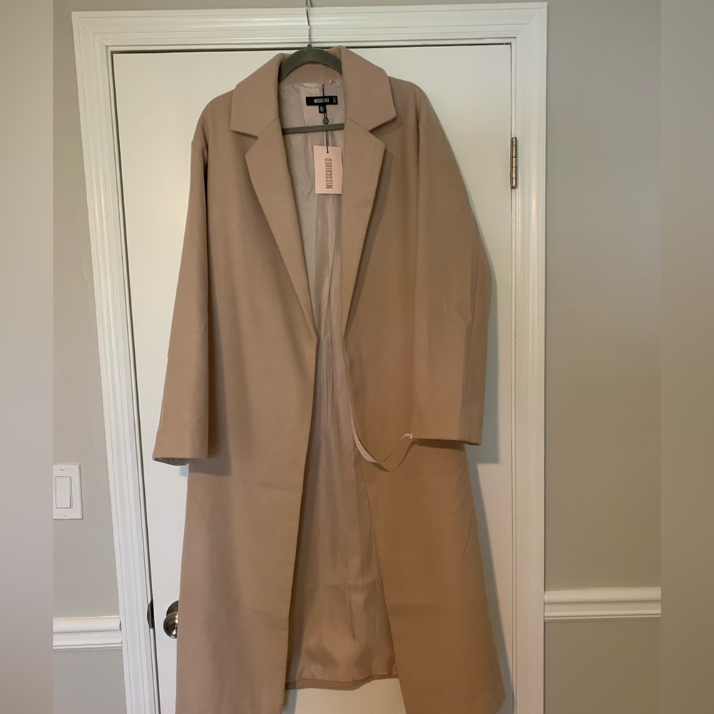 NWT Misguided Tan Coat